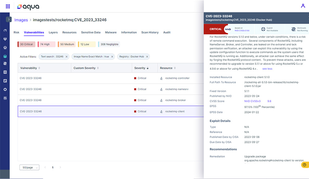 Aqua's Detection of RocketMQ Vulnerability